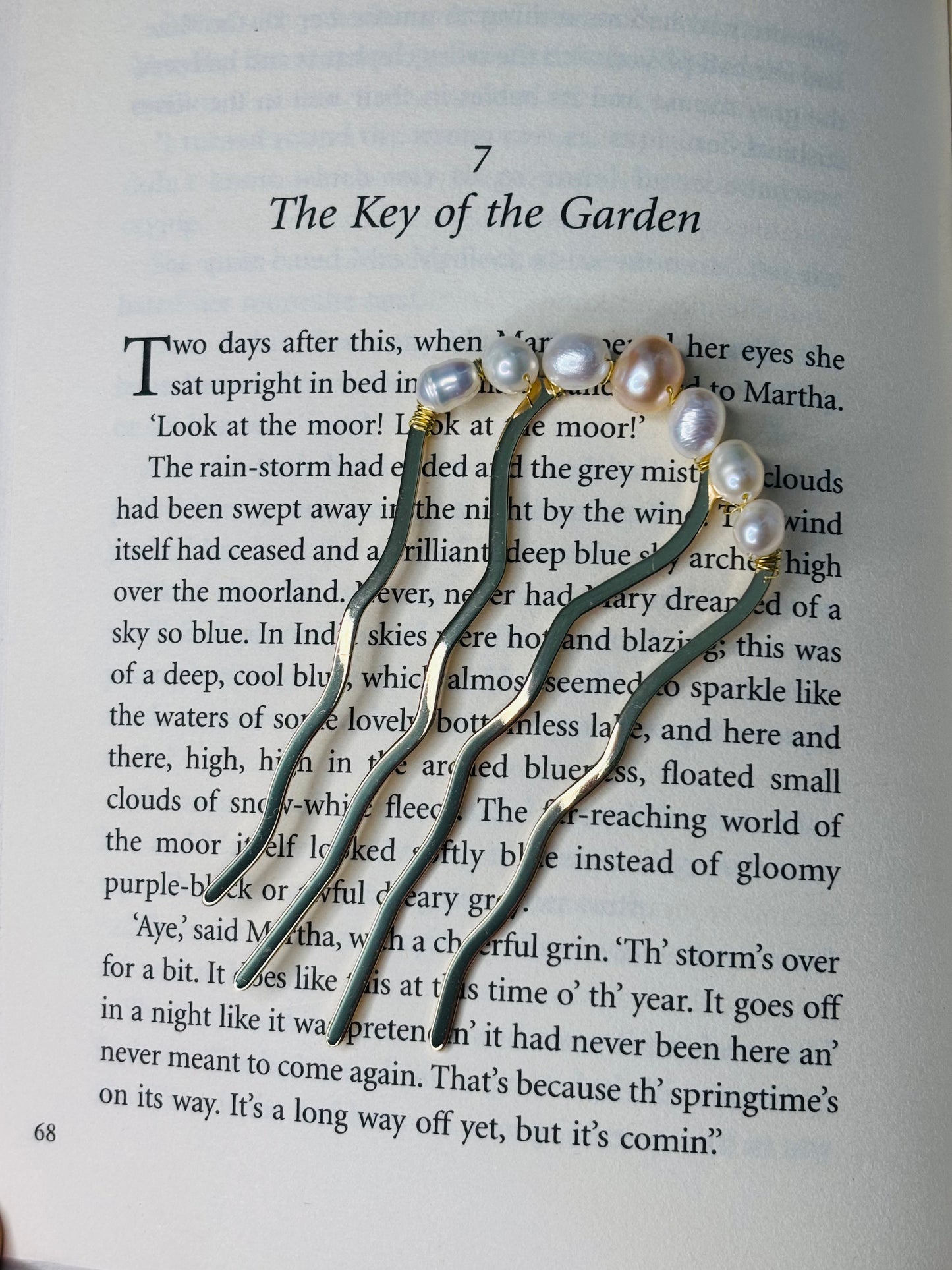 Large Freshwater Pearl French Hair Pin- elegant French style hair